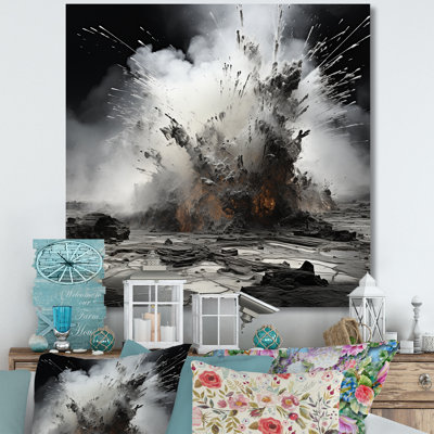 " Black And White Geyser Explosion "