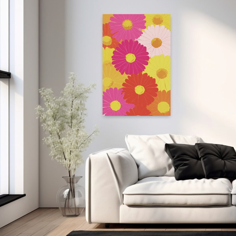 Art contemporain fleur contemporaine, H 36 po x l 24 po