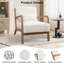 Chaise d'appoint rembourrée en bois massif Hertford de 26 po de largeur Mid Century avec coussin supplémentaire-1669084670