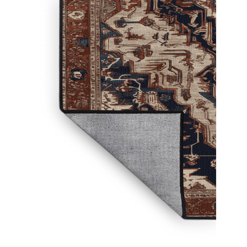 Tapis brun lavable à la machine, Rond 5 pi