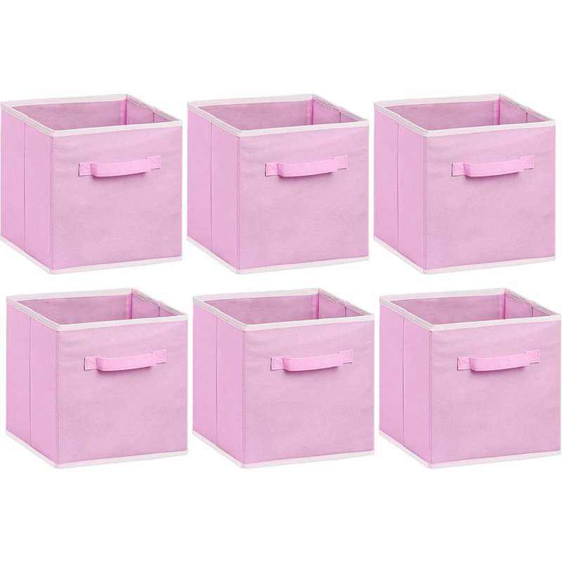 Ensemble de bacs de rangement en tissu, Rose