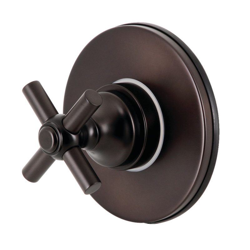 Kingston Brass Elinvar Single-Handle Wall Mount Three-Way Diverter Valve with Trim Kit, Dark Brown