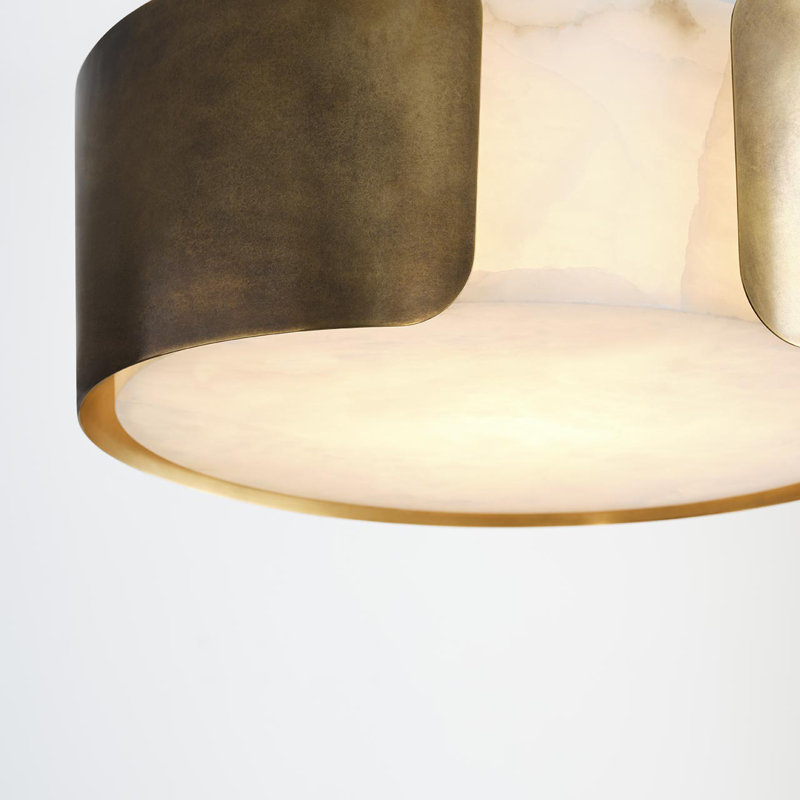 Anne-Marie Barton Armise 28" Drum Chandelier, Mottled Brass