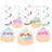 Dumpling Hanging Swirls, Cute Dumpling Party Decorations, Dim Sum Birthday Decor, Asian Food Party Supplies, Hanging Ceiling Decorations