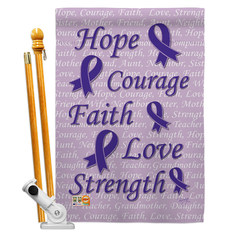 Double Sided 40'' H x 28'' W Polyester Flag Set, Purple