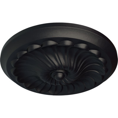 Endurathane Flower Spiral Ceiling Medallion, 12 1/4"OD x 2 1/4"P (Fits Canopies up to 2"), Hand-Painted Steel Gray Finish