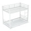 Lits jumeaux convertibles XL en métal, gain d'espace, blanc moderne, pour adolescents et adultes