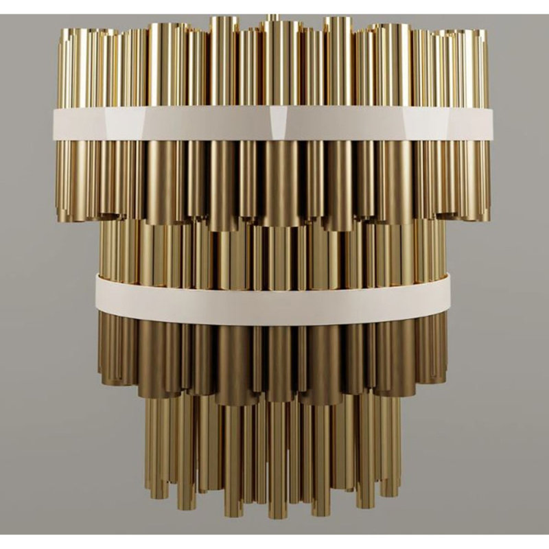 Light Brass Body Granville Dimmable Chandelier, Bronze, 45" H x 46" W x 46" D