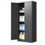 Armoire de rangement en acier 71 po avec portes et 3 tablettes, armoire de rangement en acier pour outils avec rangement et rangement pour garage