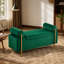 Banc de rangement rembourré en lin avec accoudoirs cylindriques et pieds en fer-134003000-134003003