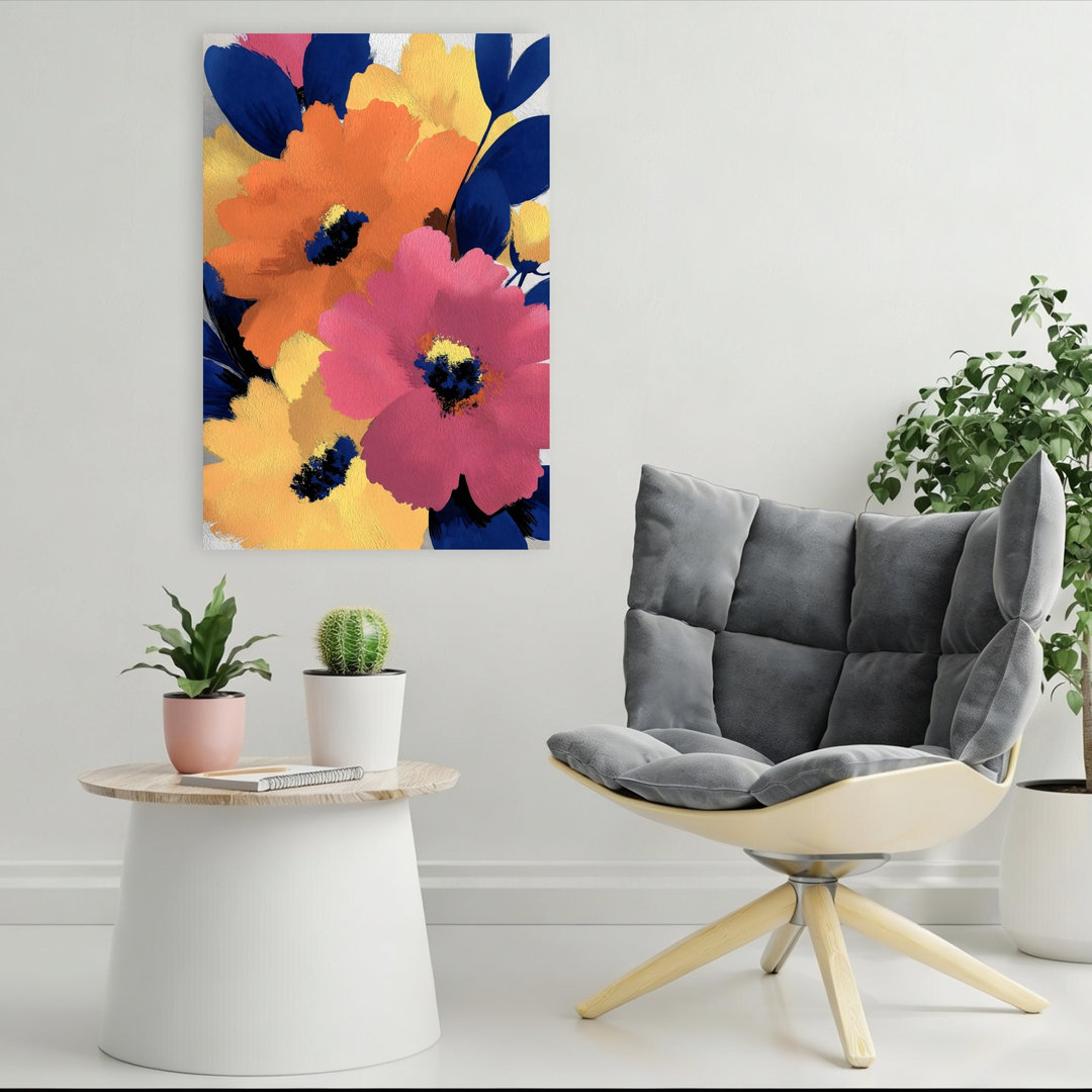 Flower Shop Orange Abstract Abstract Bold Contemporary Nature Wall Art Print