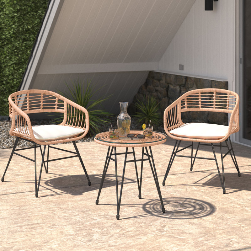 Aida 2 - Person Patio Conversation Set with Cushions