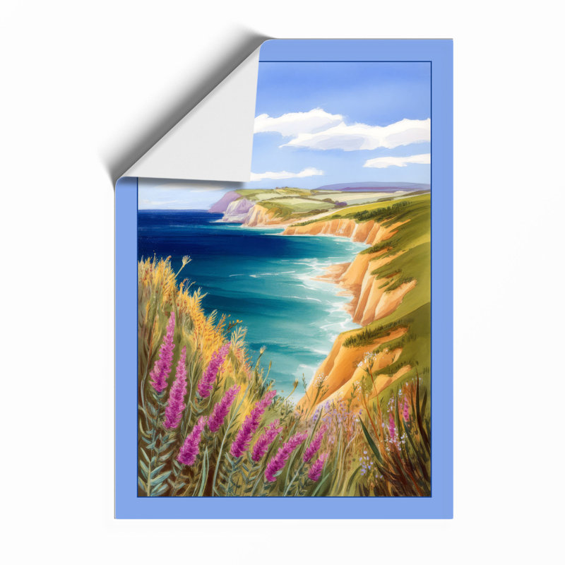 Cliffs In Bloom Coastal - Print, Unframed, A1 - 84.1 x 59.4 cm