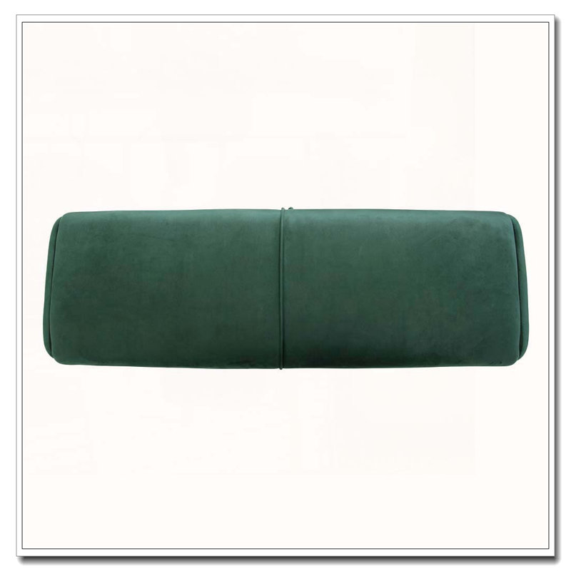 Banc repose-pieds en velours avec couvercle relevable et coutures cousues, Green