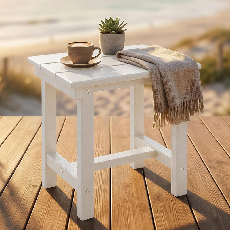 Table d'appoint extérieure All PEHD Adirondack, Blanc