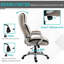 Fauteuil de bureau pivotant ergonomique en cuir PU avec roulettes