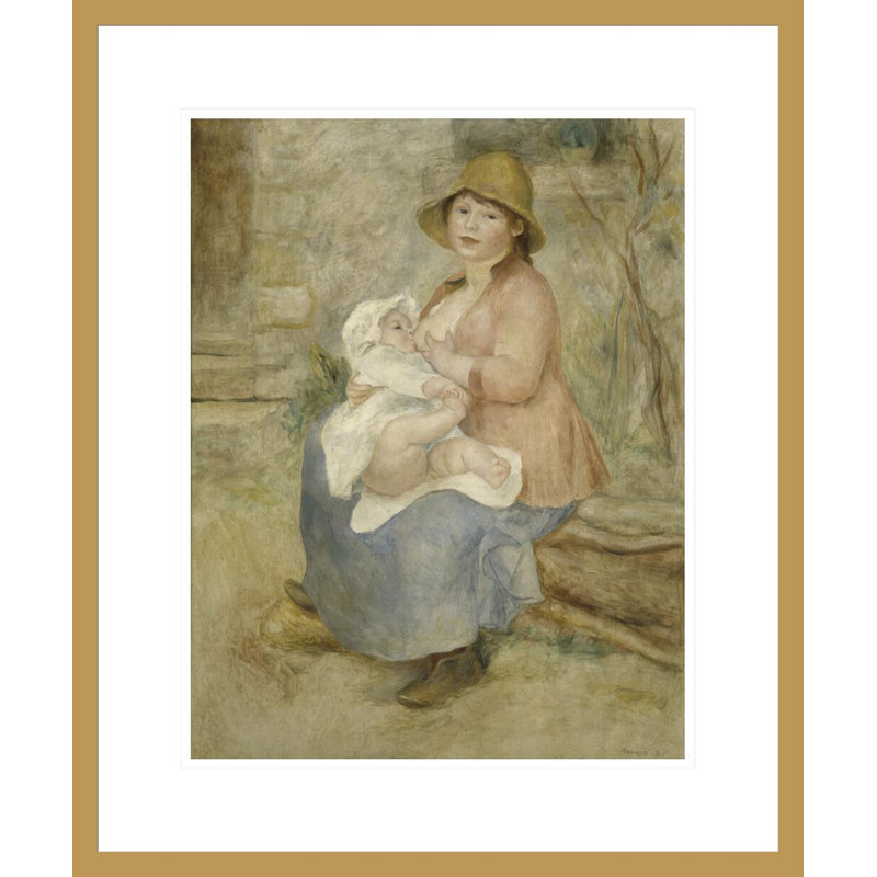 Maternité par Pierre-Auguste Renoir, impression giclée encadrée, H 21,31 po x l 17,75 po