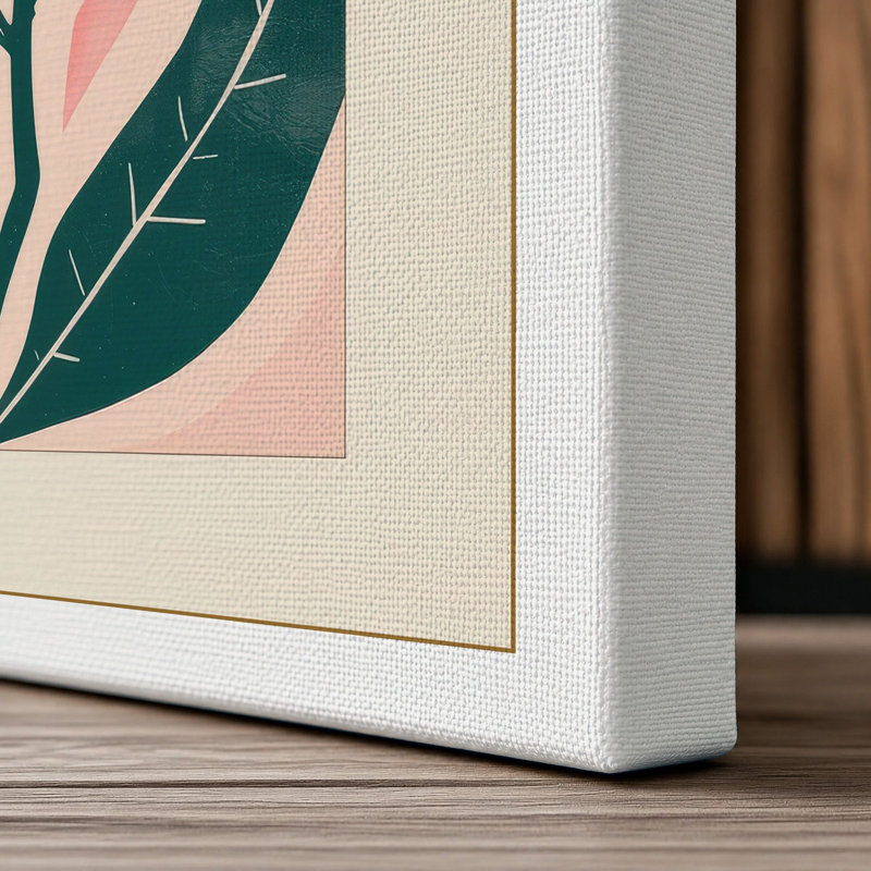 Geometric Bloom Mid-Century - Wrapped Canvas, 36x24 - 91.4 x 61.0 cm, White Border