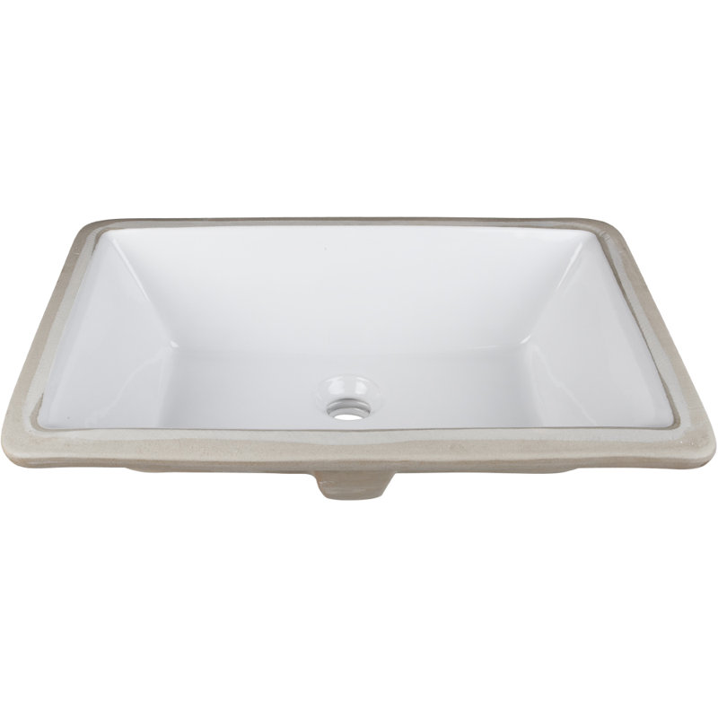 Hardware Resources 13.37'' White/Beige Porcelain Rectangular Bathroom Sink