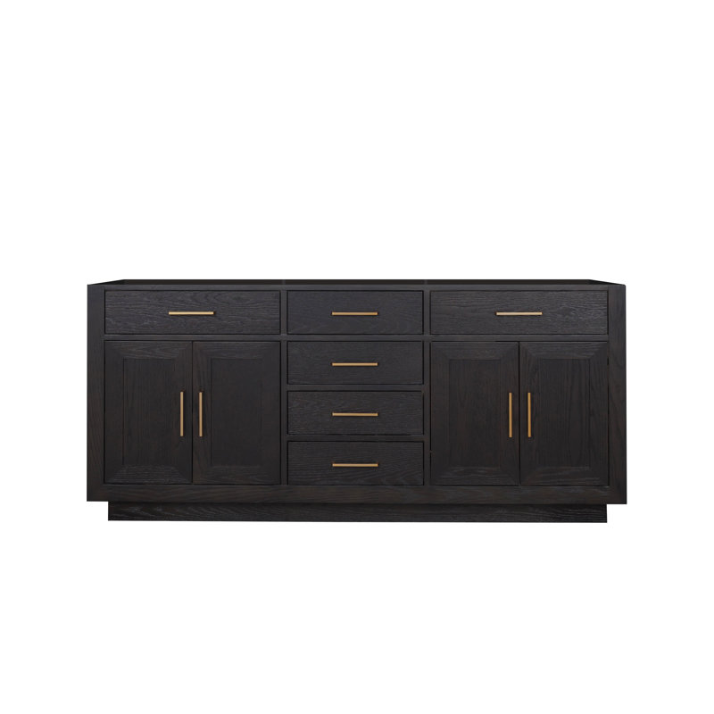 Abbey 72 in W x 22 in D Double Bath Vanity, Black Oak