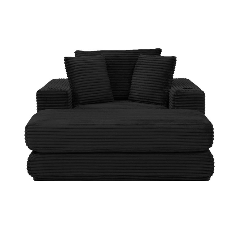 Méridienne 52,4 po Boneless, Noir