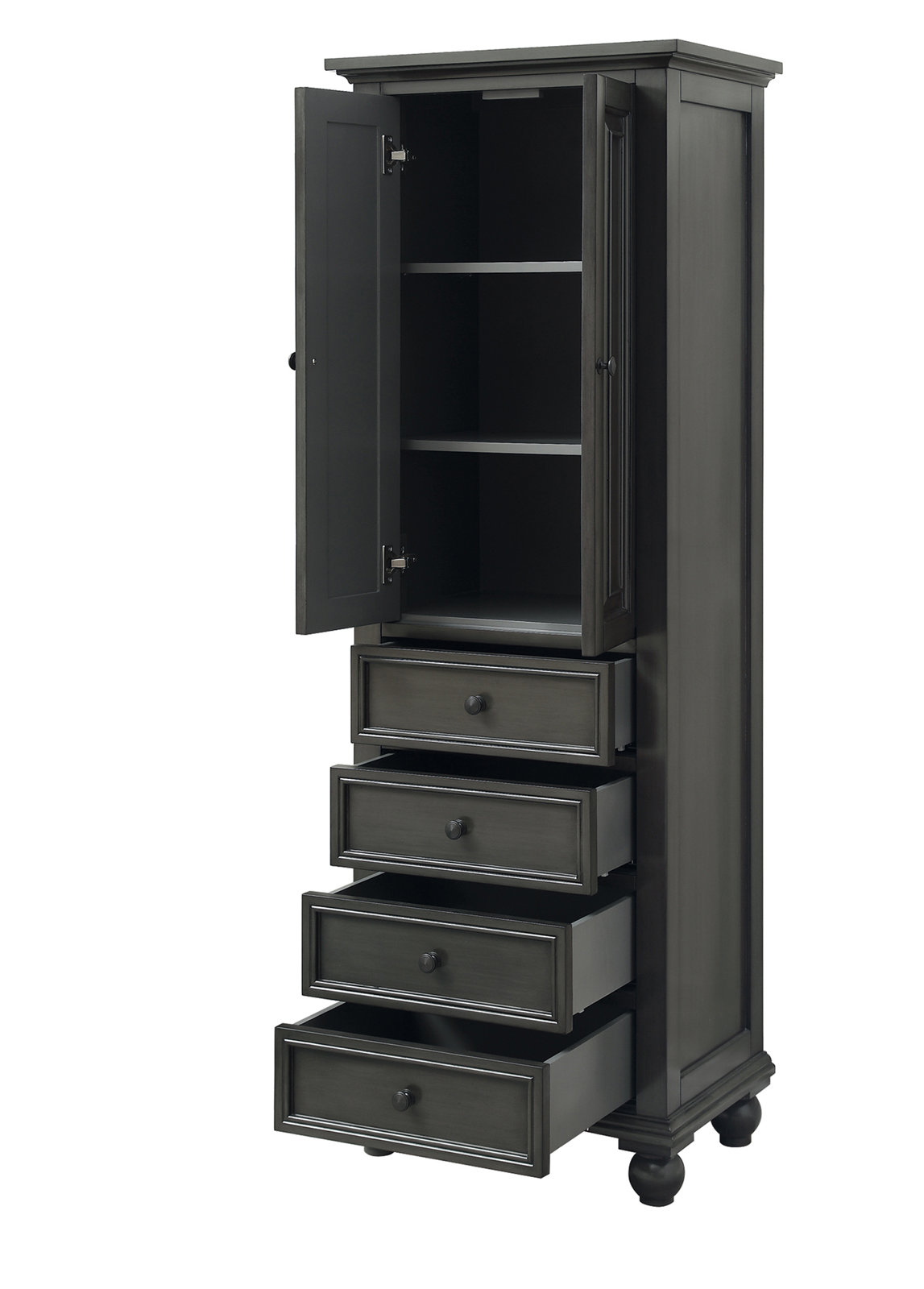 Sandborn Linen Cabinet, Charcoal Glaze