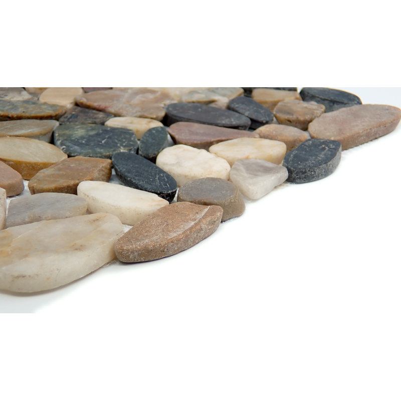 Rivera Pebbles™ Sized Natural Stone Pebble Tile, Dove