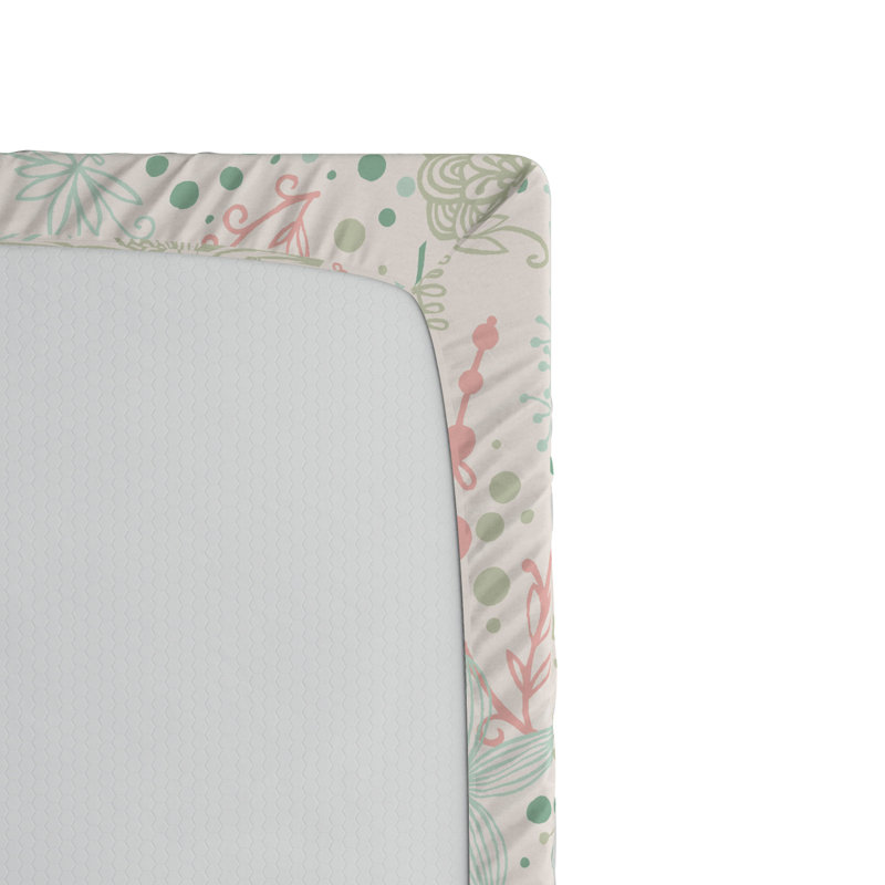 Microfiber Floral Fitted Sheet, Twin Fitted Sheet