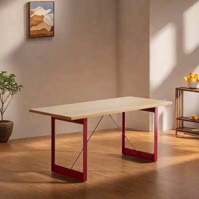 Innovative Durable Solid Wood Carbon Steel Table