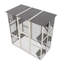 Enceinte pour chat en bois gris avec toit, 6 plateformes, 2 zones de couchage, idéale pour les jeux en plein air