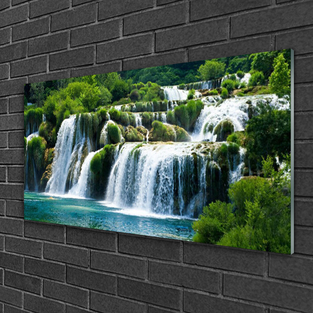 Glasbild Waterfall Nature