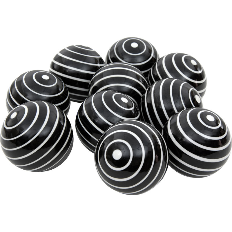 Stripes Decorative Ball Sculpture, Black/White