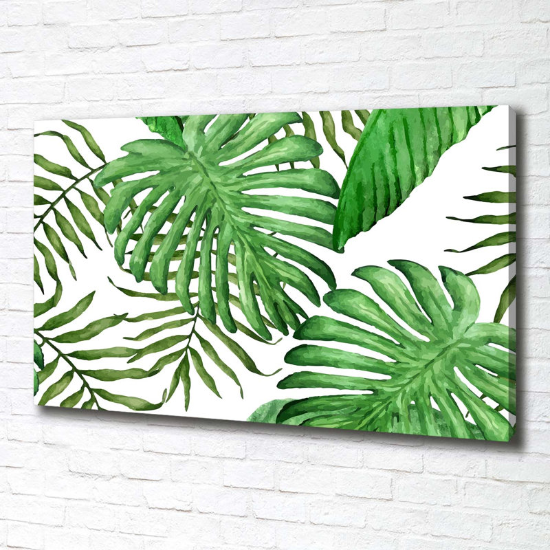 Tropical leaves 1 Piece Wrapped Canvas Wall Art