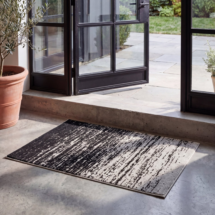 Tapis argenté / noir Atziri Costa Mesa