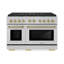 ZLINE Autograph Edition 48 in. 6.7 cu. ft. Paramount Gas Range W/ 8 Burner DuoPro Cooktop and Dual Ovens in Satin Stainless Steel and Matte Black Accents-248838686