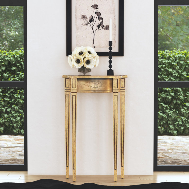 Table de bout en bois massif Ameriana, H 32 po x l 20 po x P 9,5 po, Beige antique
