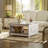 Farmhouse Coffee Table with Storage Shelf Distressed Oak and Brown