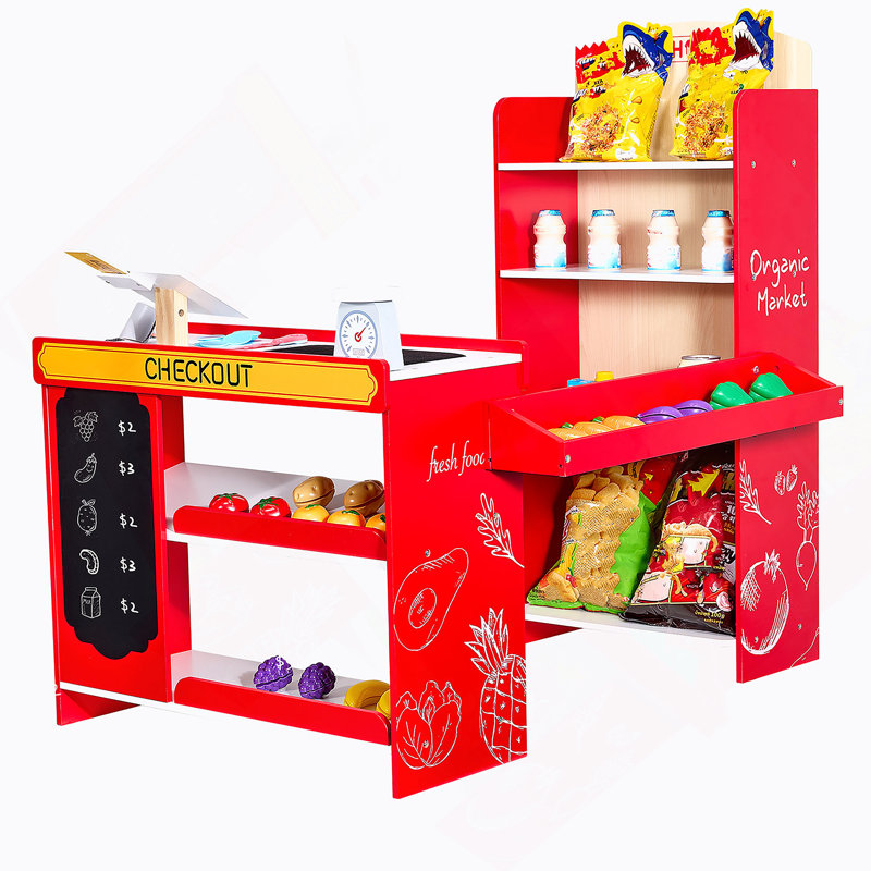 Kids Grocery Store Playset With Cash Register For Realistic Role-Playing And Interactive Learning, Durable And Fun