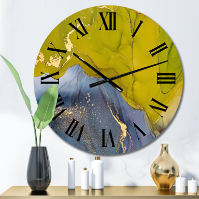 Horloge murale moderne verte et bleue