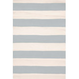 Catamaran Stripe Light Blue/Ivory Handwoven Indoor/Outdoor Rug