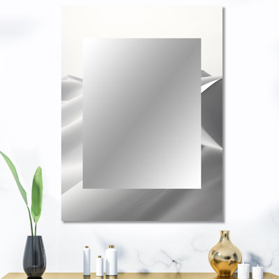 Desert Sands Of Slumber Dreams V - grand miroir mural minimaliste, miroir blanc unique, impression d'art en métal
