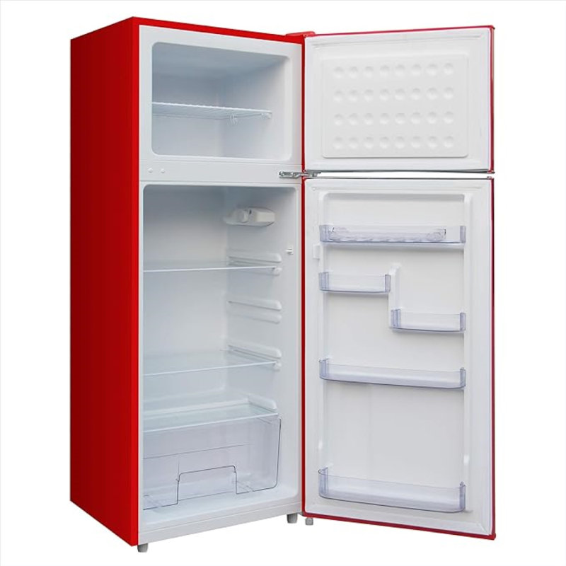 FRIGIDAIRE 7.5 Cu. Ft. Capacity Retro Fridge Freezer Combo, Apartment Size, Red