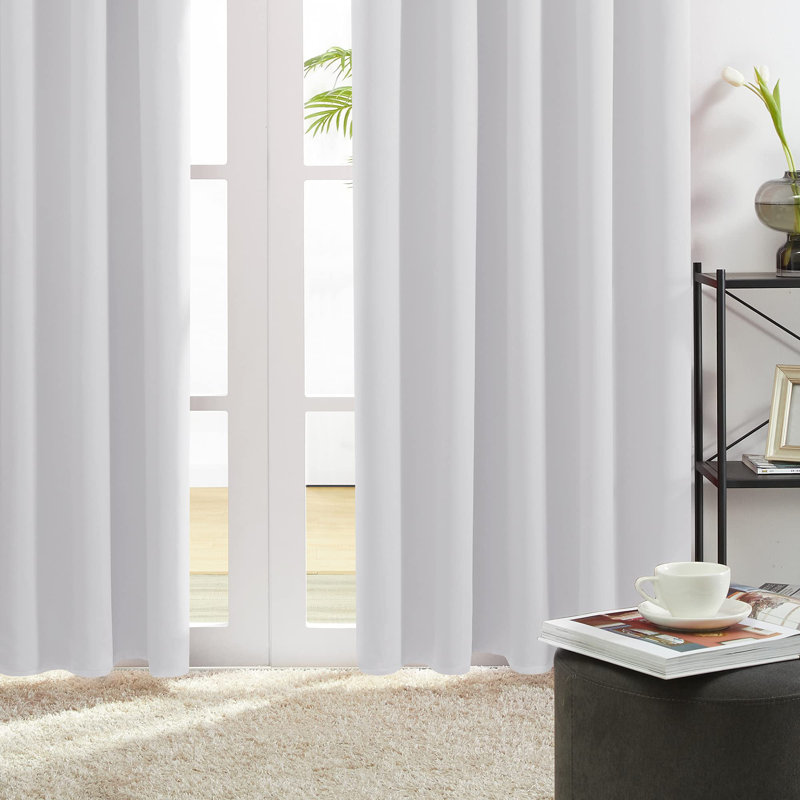 Room Darkening Rod Pocket Thermal Insulated Blackout Curtains (Set of 4), Silver Gray, 38" W x 63" L