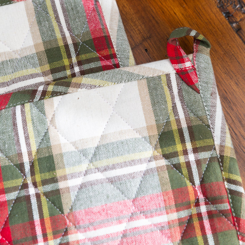FabStyles Plaid Cotton Potholder Set