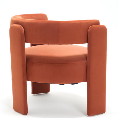 Accent Chair For Living Room, Velvet Comfy Single Sofa Chair Mid-Century Modern Armchair Wooden Legs For Bedroom Office Reading