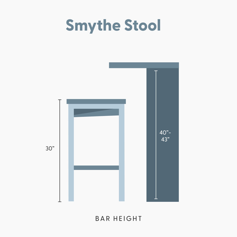 Smythe Solid Wood 30 inch Bar Stool, Brown, 2