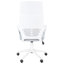 Chaise de bureau à haut dossier avec revêtement gris, fabrication en métal blanc durable, chaise ergonomique en maille et métal, siège très large et profond