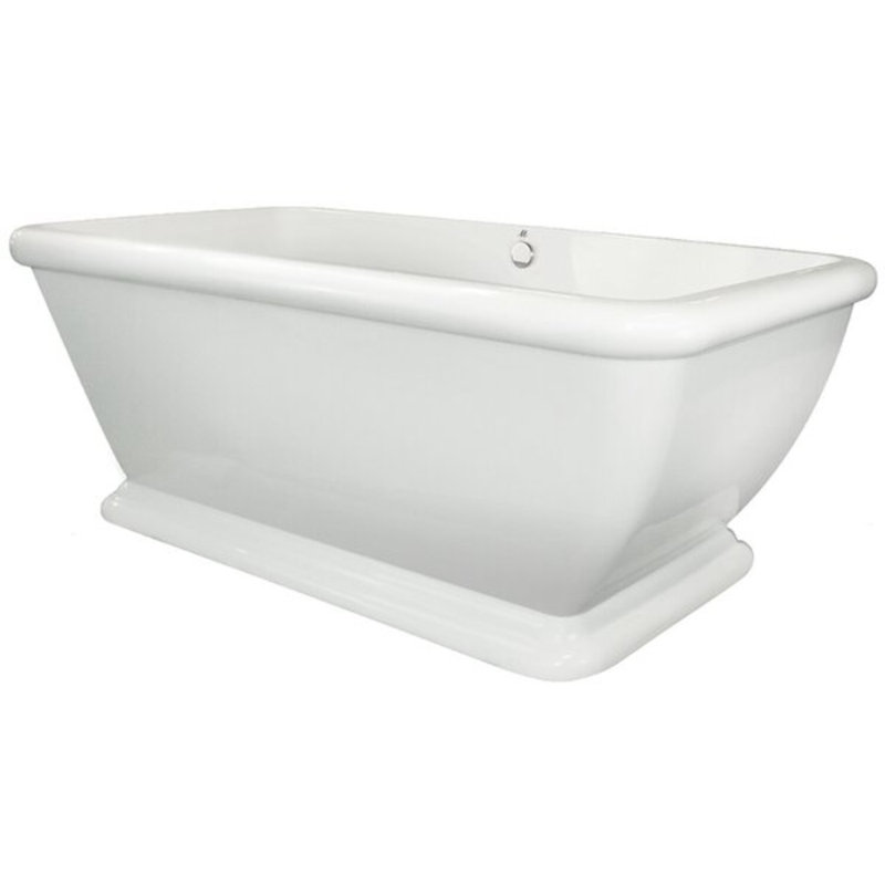 Rockwell 70'' L Soaking Bathtub, Glossy White, Matte Black