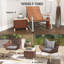 Rustic Patio Tables, PE Rattan and Fir Wood, Compact Outdoor End Table