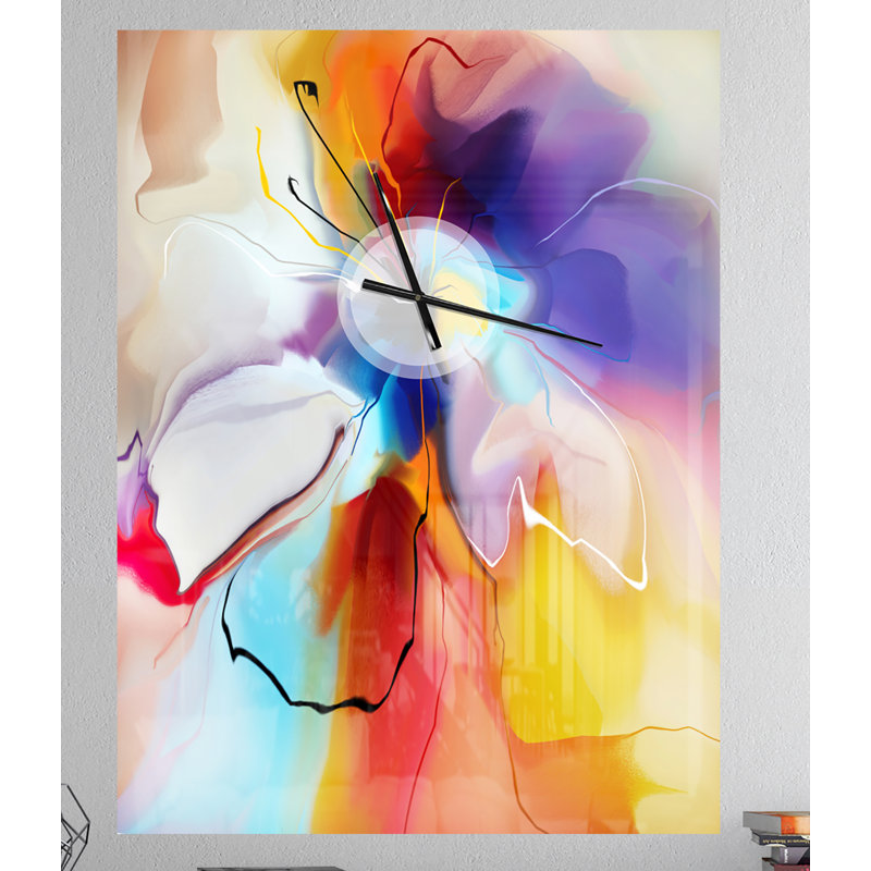 Creative Flower en plusieurs couleurs - horloge murale moderne, Très grand